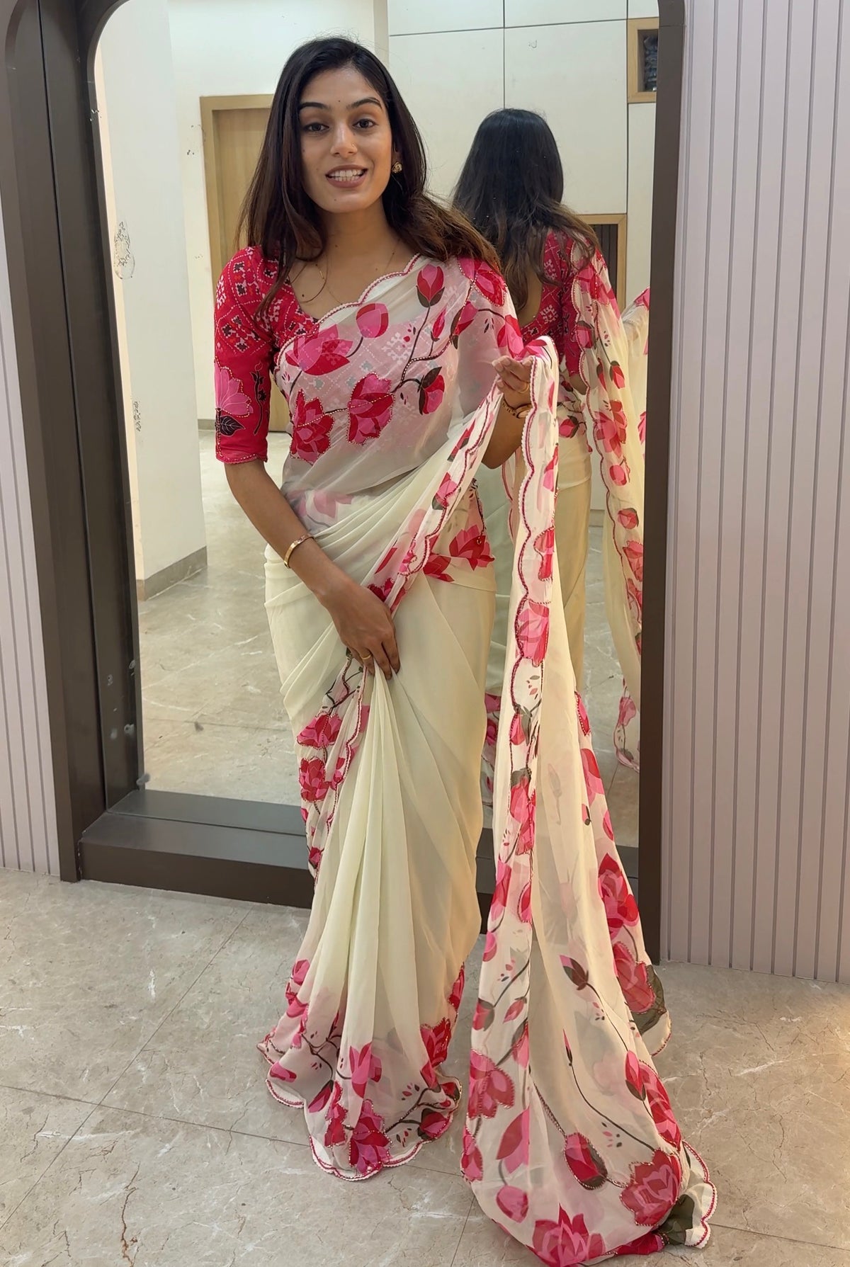 LTS03 Padma Lotus Print Saree