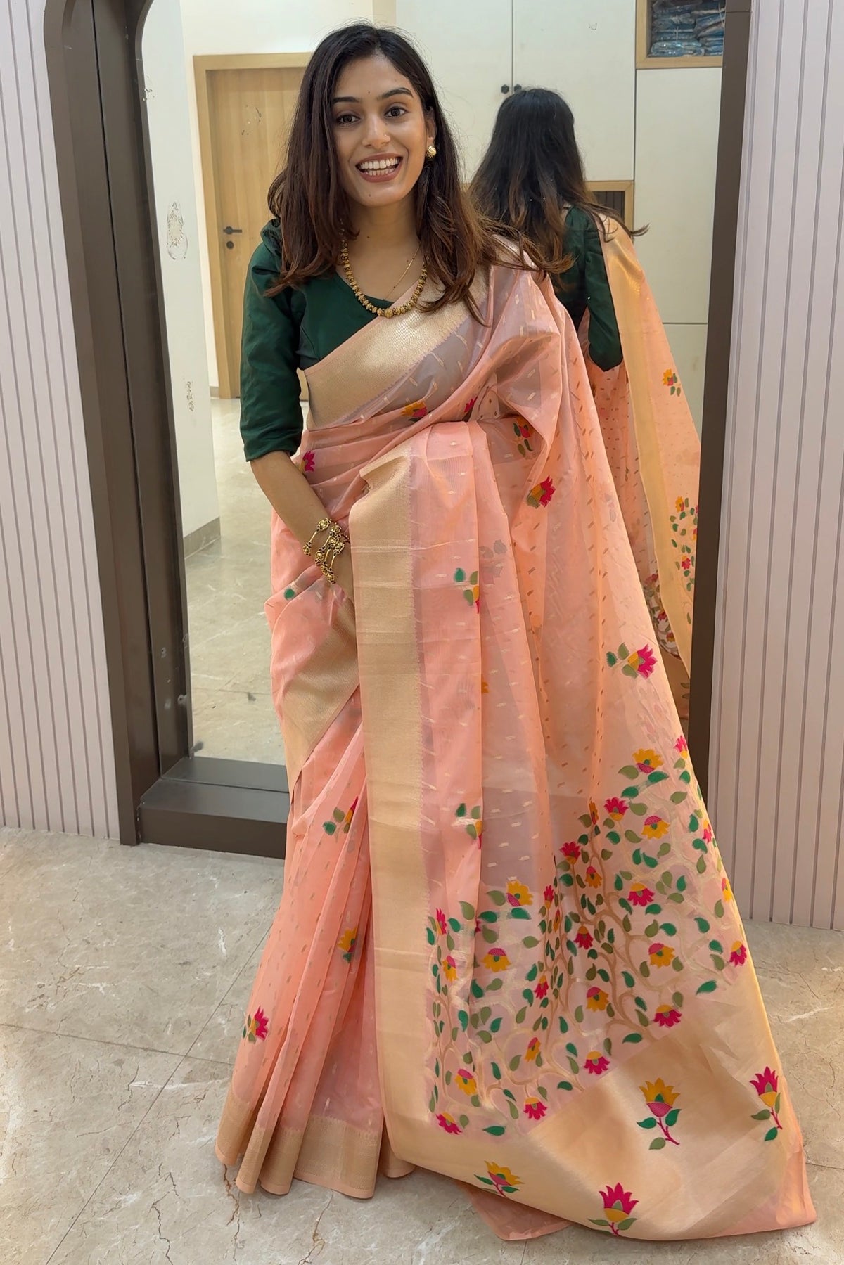 OS001 PURE ORGANZA SILK SAREE