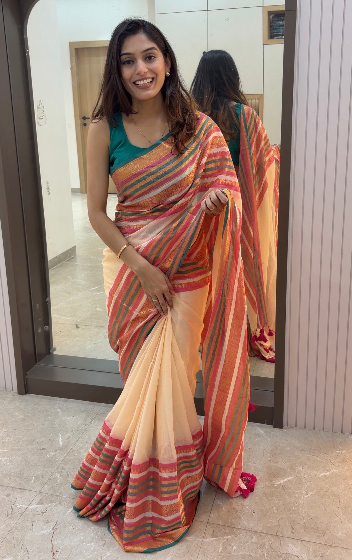 KB001 KANCHI BORDER SAREE