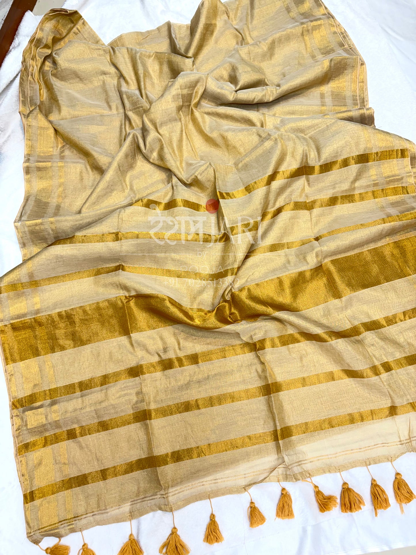 ML001 Pure Mul Tissue Saree!