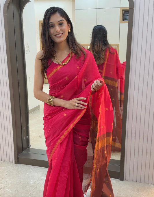 CM002 Cotton Maheshwari Saree!