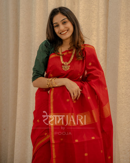 CM001 Cotton Maheshwari Saree!