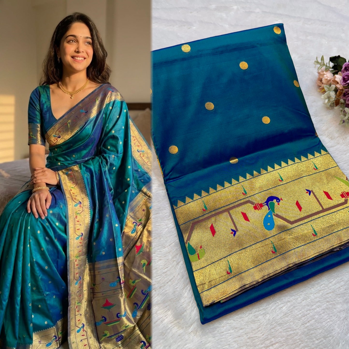 BK001  Brocade Mor Popat Paithani!