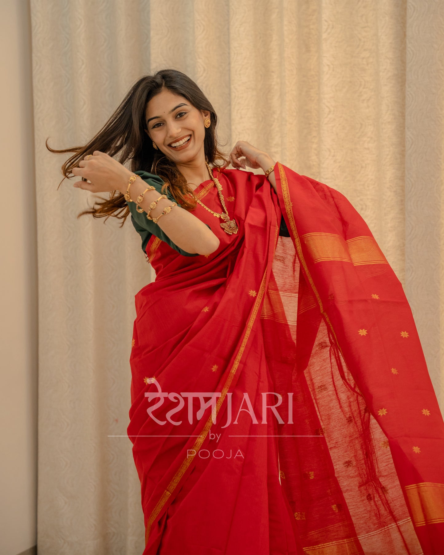 CM001 Cotton Maheshwari Saree!
