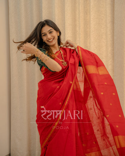 CM001 Cotton Maheshwari Saree!