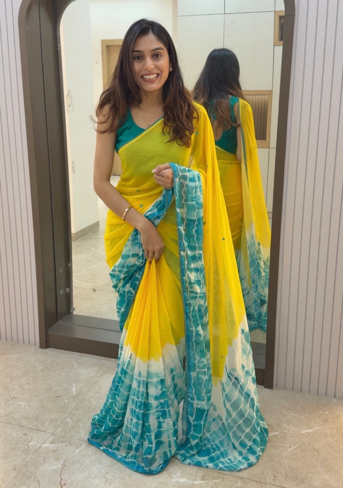 SG001 Shibori Style Georgette Saree