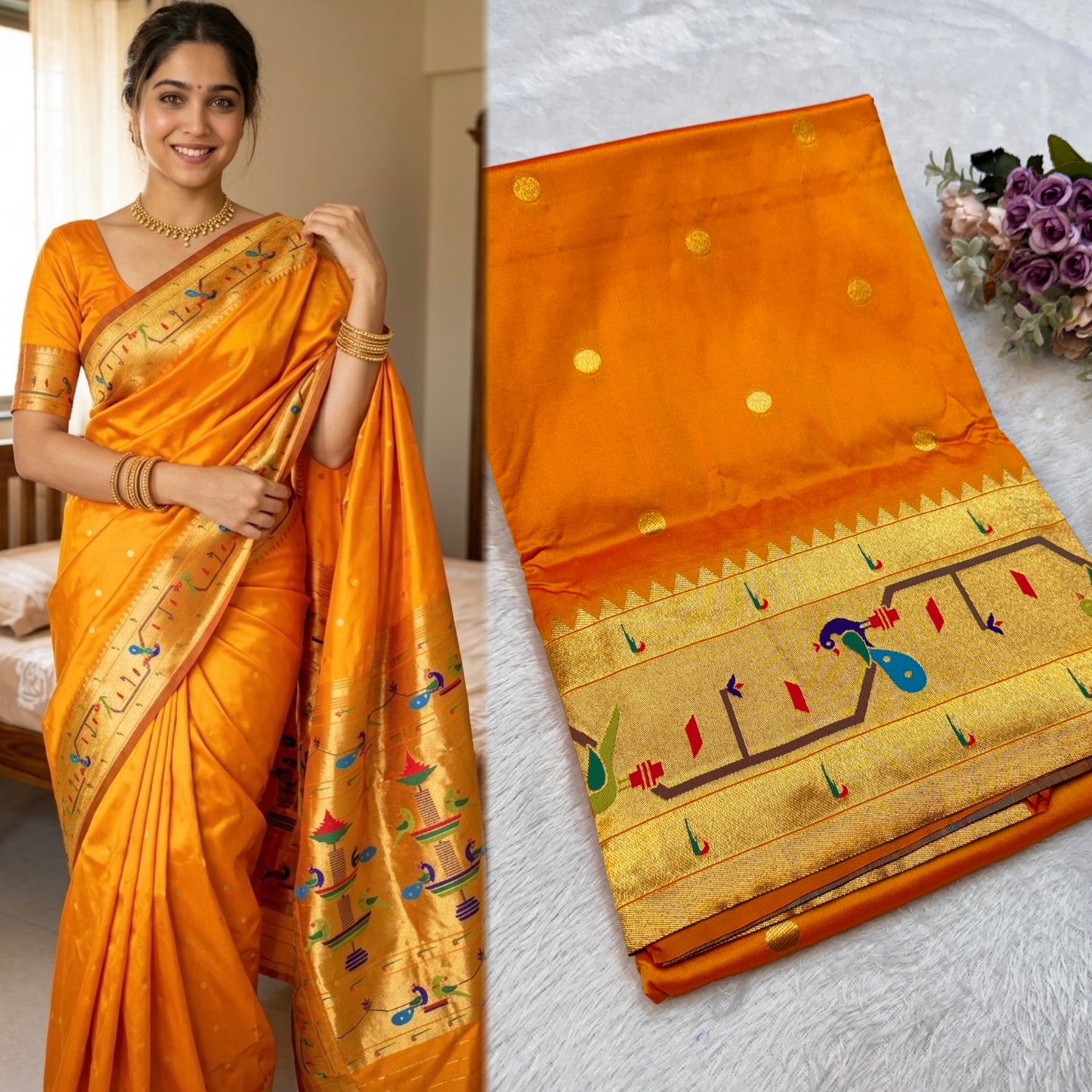 BK001  Brocade Mor Popat Paithani!