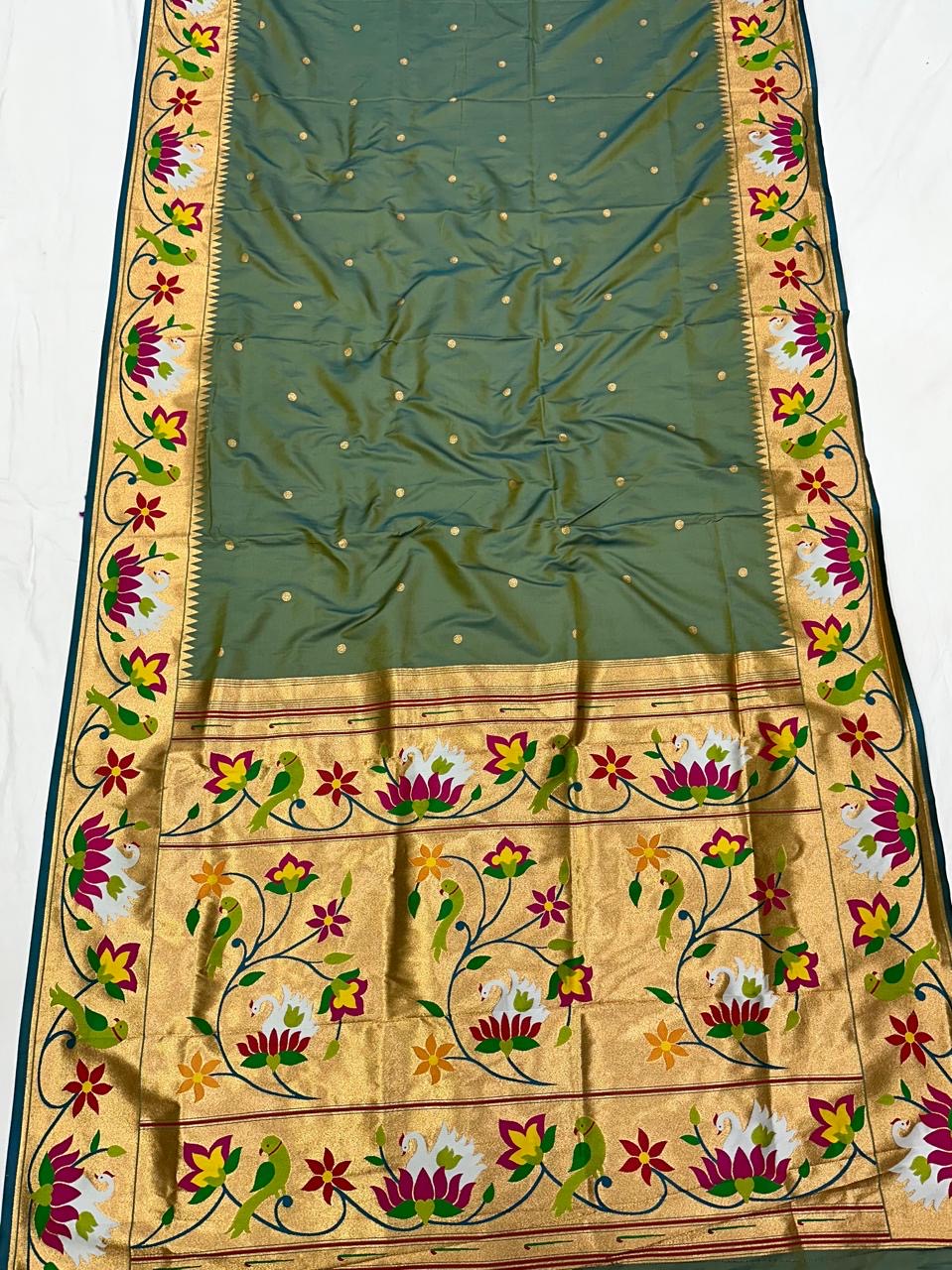 SWN01 SWAN BROCADE PAITHANI