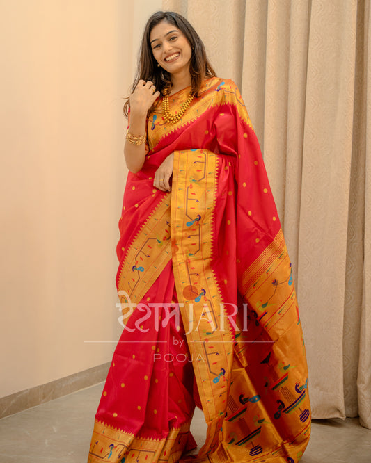 BK001  Brocade Mor Popat Paithani!