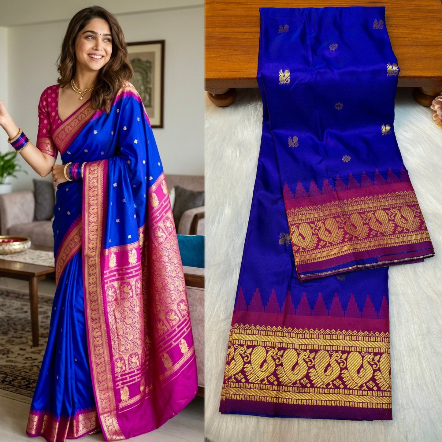 GP001 Peacock Gadwal Paithani!