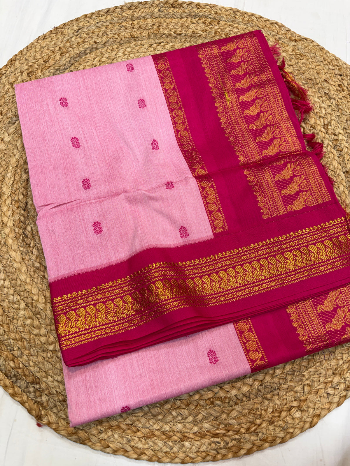 PG002 Pure cotton Gadwal Saree