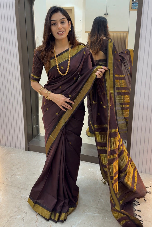 PG001 Pure Cotton Gadwal Saree!